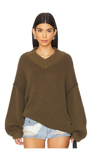 Free People Maisie Sweater in Olive. - size S | Revolve Clothing (Global)