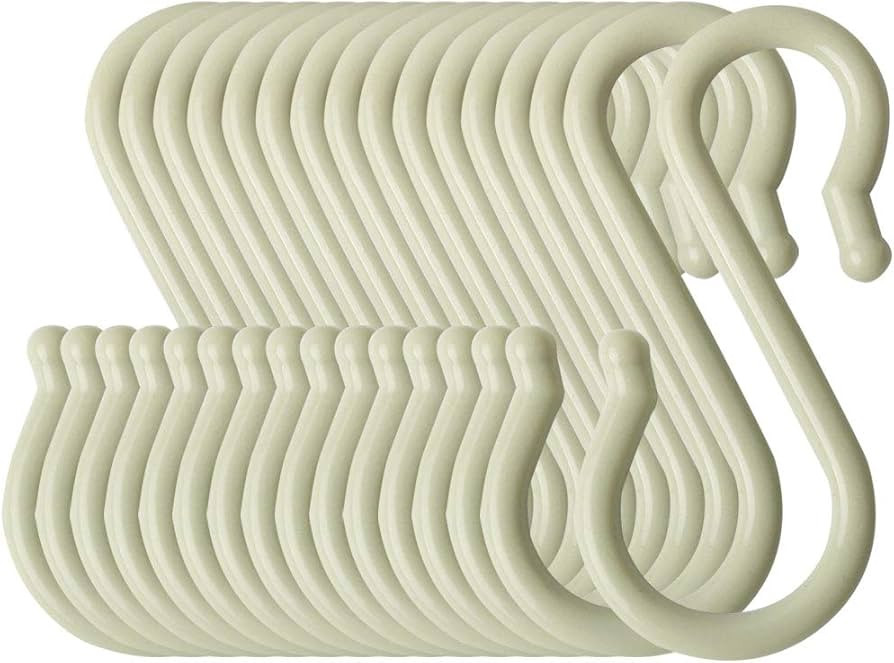 uxcell 16 Pack S Shaped Hooks Plastic Hanger for Kitchen Bathroom Closet Holder Pots and Pans Cup... | Amazon (US)