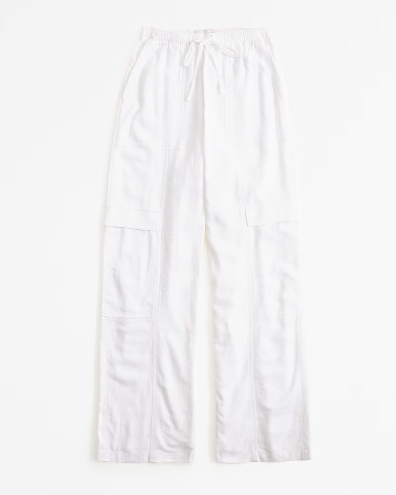 Women's Linen-Blend Pull-On Cargo Pant | Women's New Arrivals | Abercrombie.com | Abercrombie & Fitch (US)