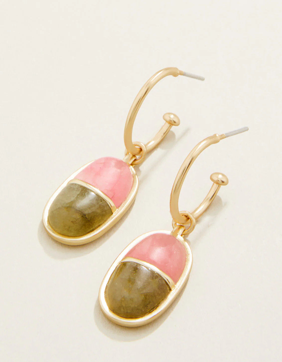 Twofold Earrings Olive/Pink | Spartina 449