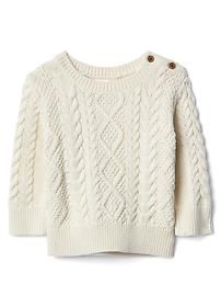 Cable-knit button sweater | Gap US