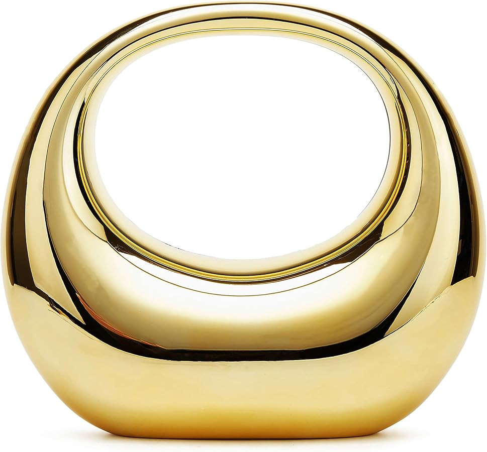 Avilego Acrylic Evening Clutch for Women Chic Metal Purses Shiny Round Handbag for Wedding Partie... | Amazon (US)