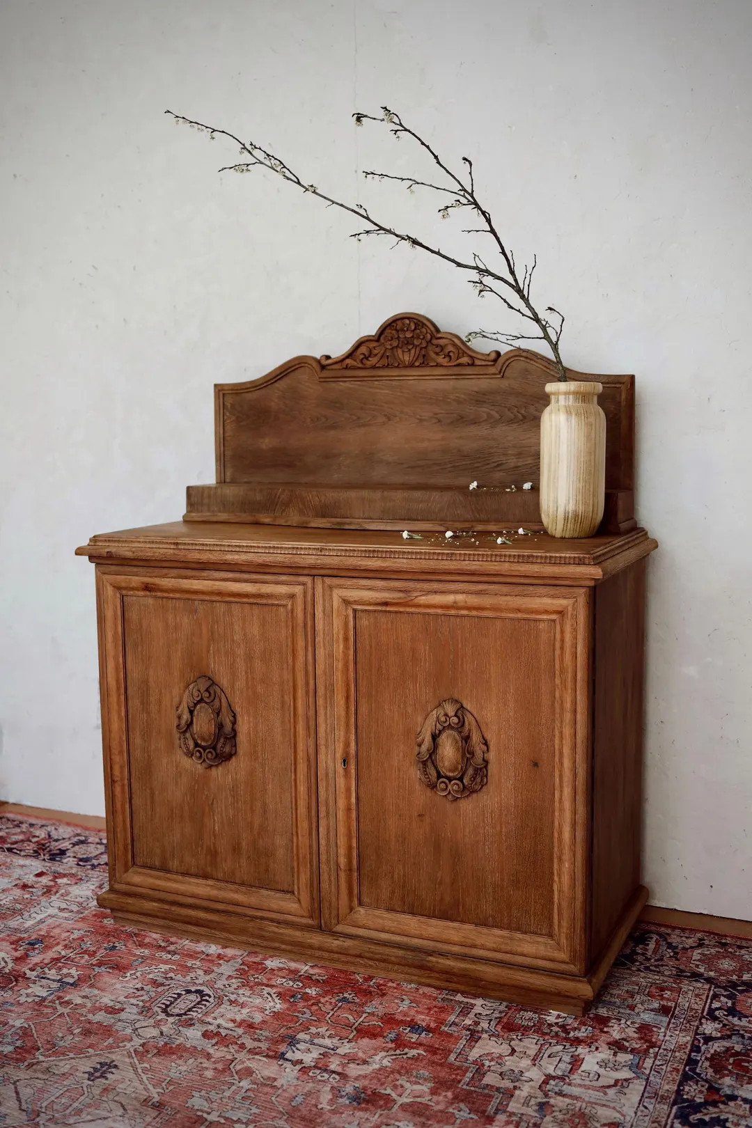 Antique Oak Cabinet | Early 20th Century | Hand-Refinished | Original Hardware | European Style | Etsy (US)