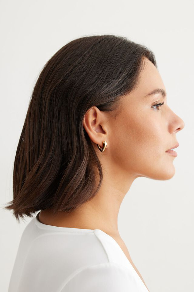 Heart Huggies Earrings | Dynamite Clothing