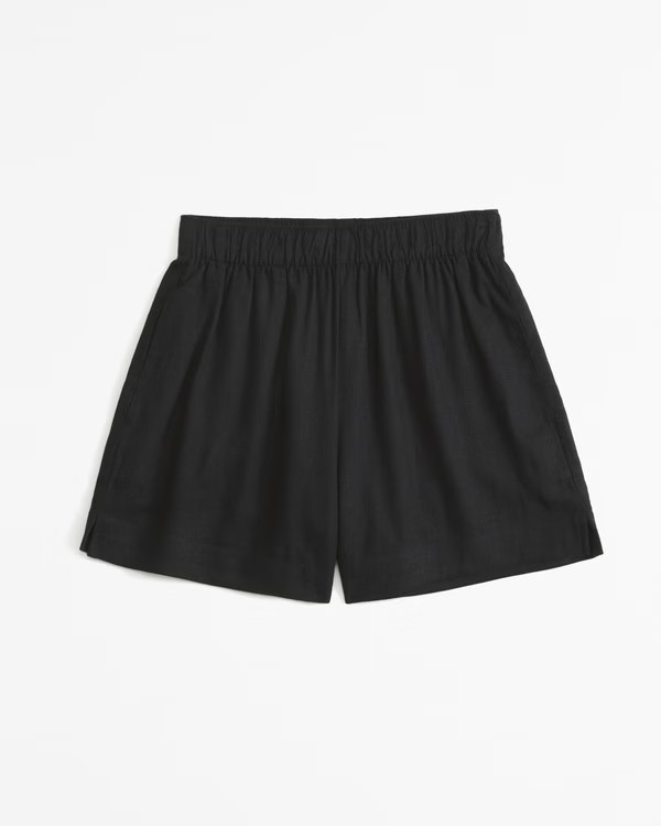 Linen-Blend Pull-On Short | Abercrombie & Fitch (US)