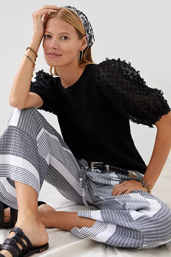 Woven Puff-Sleeve Top | Anthropologie (US)
