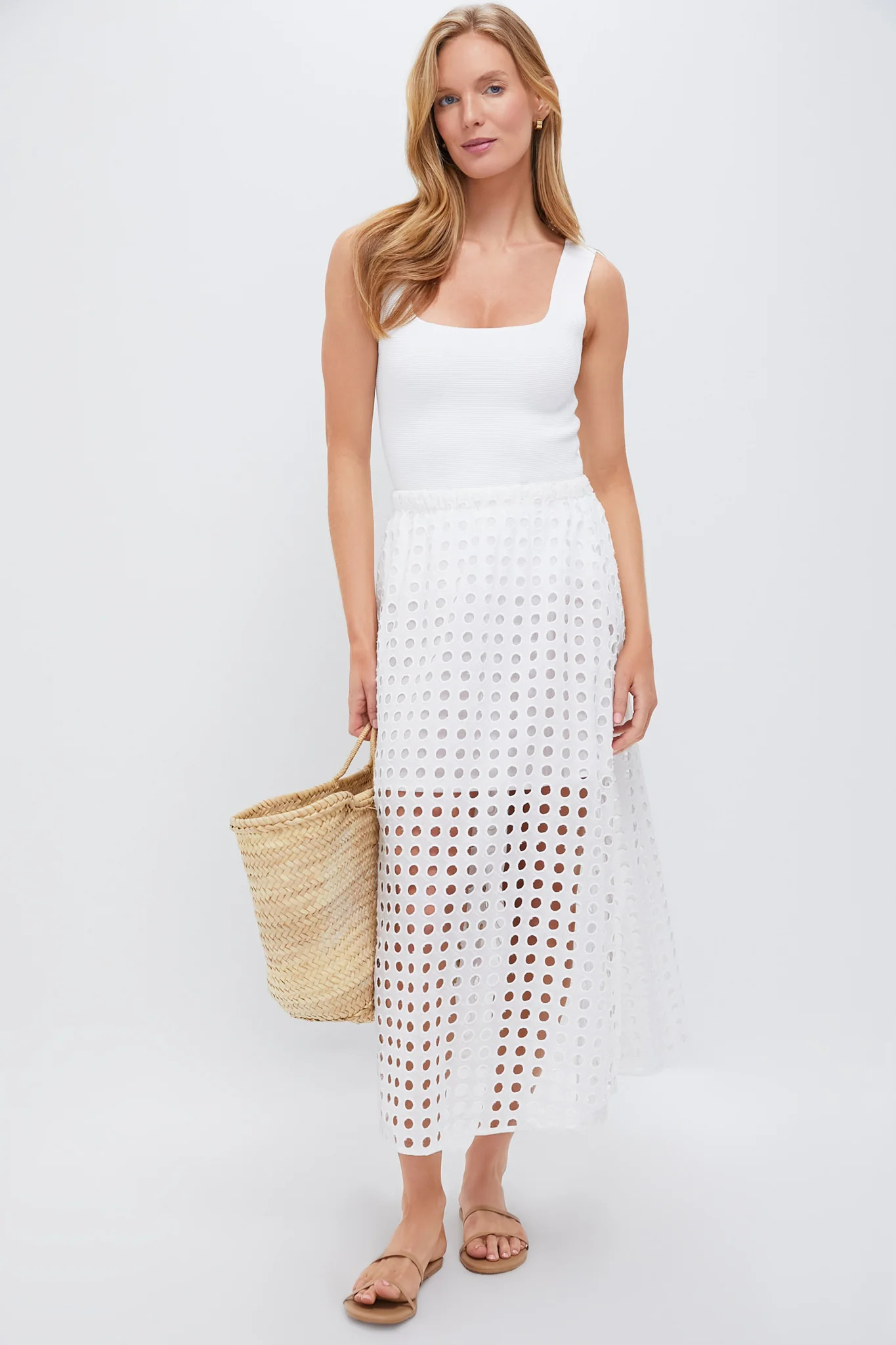 White Cotton Eyelet Eve Skirt | Tuckernuck (US)