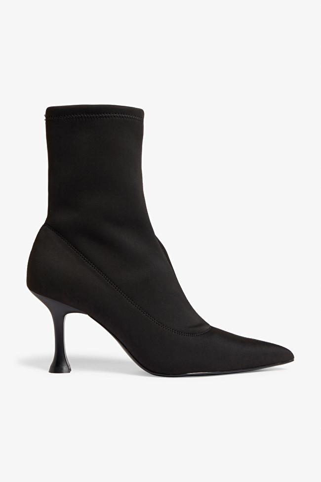 Schwarze spitze Heel-Sockboots | Monki (DE)