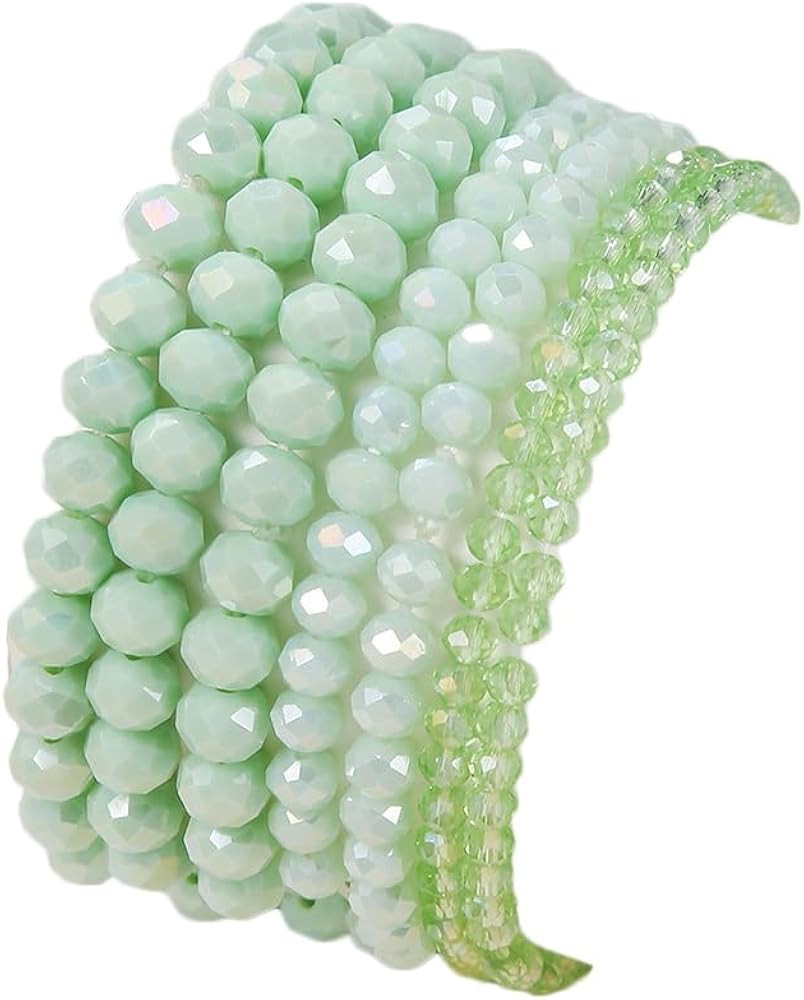 COLORFUL BLING Bohemian Stackable Bead Bracelets Set for Women Layered Multicolor Stretch Beaded ... | Amazon (US)