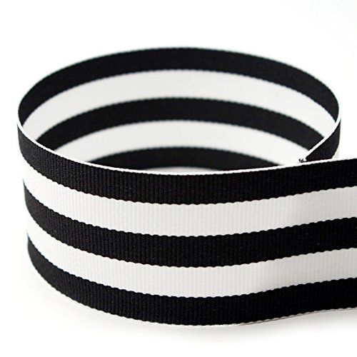 1-1/2“ Black & White Taffy Striped Grosgrain Ribbon - 20 Yards - USA Made - Walmart.com | Walmart (US)