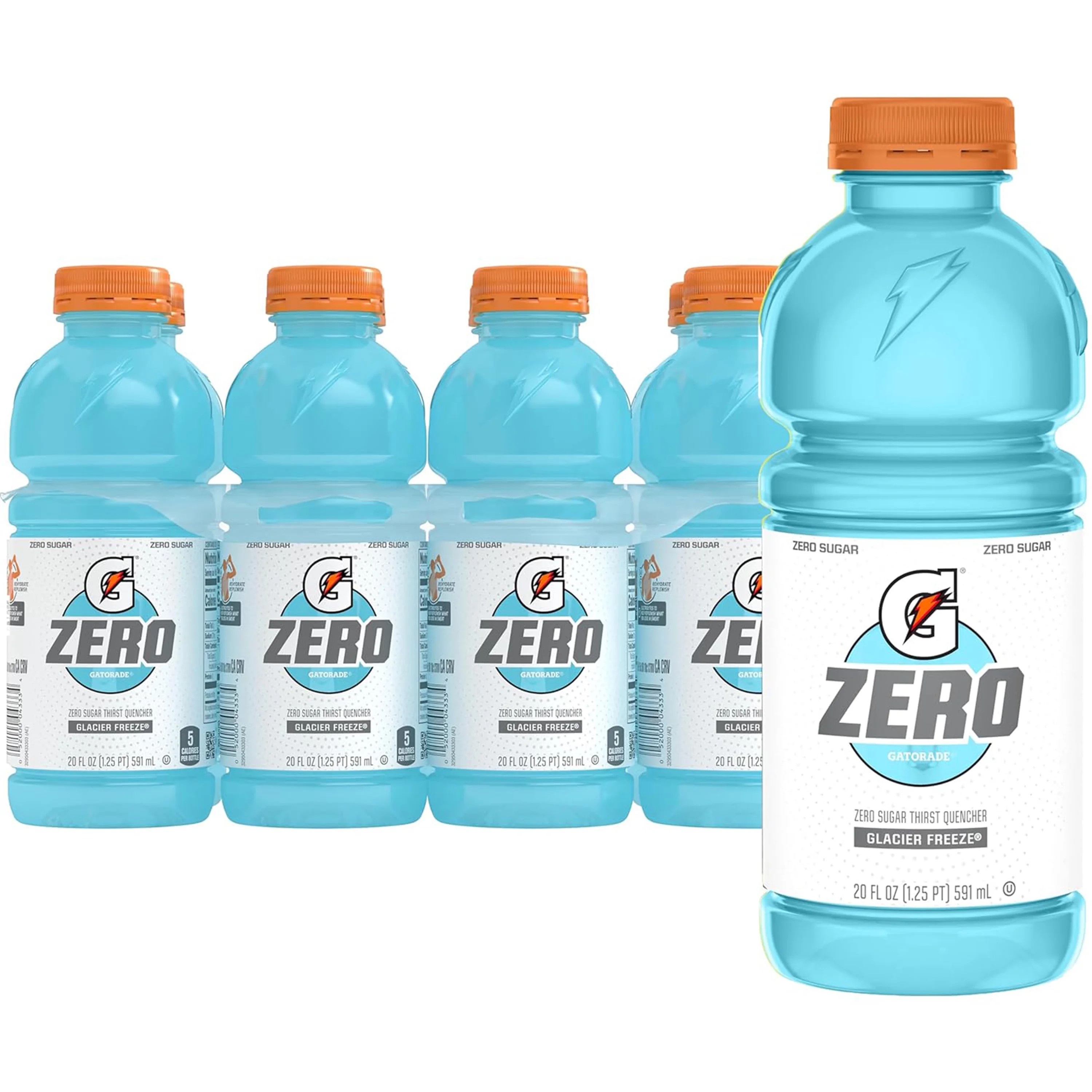 Gatorade Zero Sugar Thirst Quencher Glacier Freeze, 20 fl oz Bottles, 8 Count | Walmart (US)