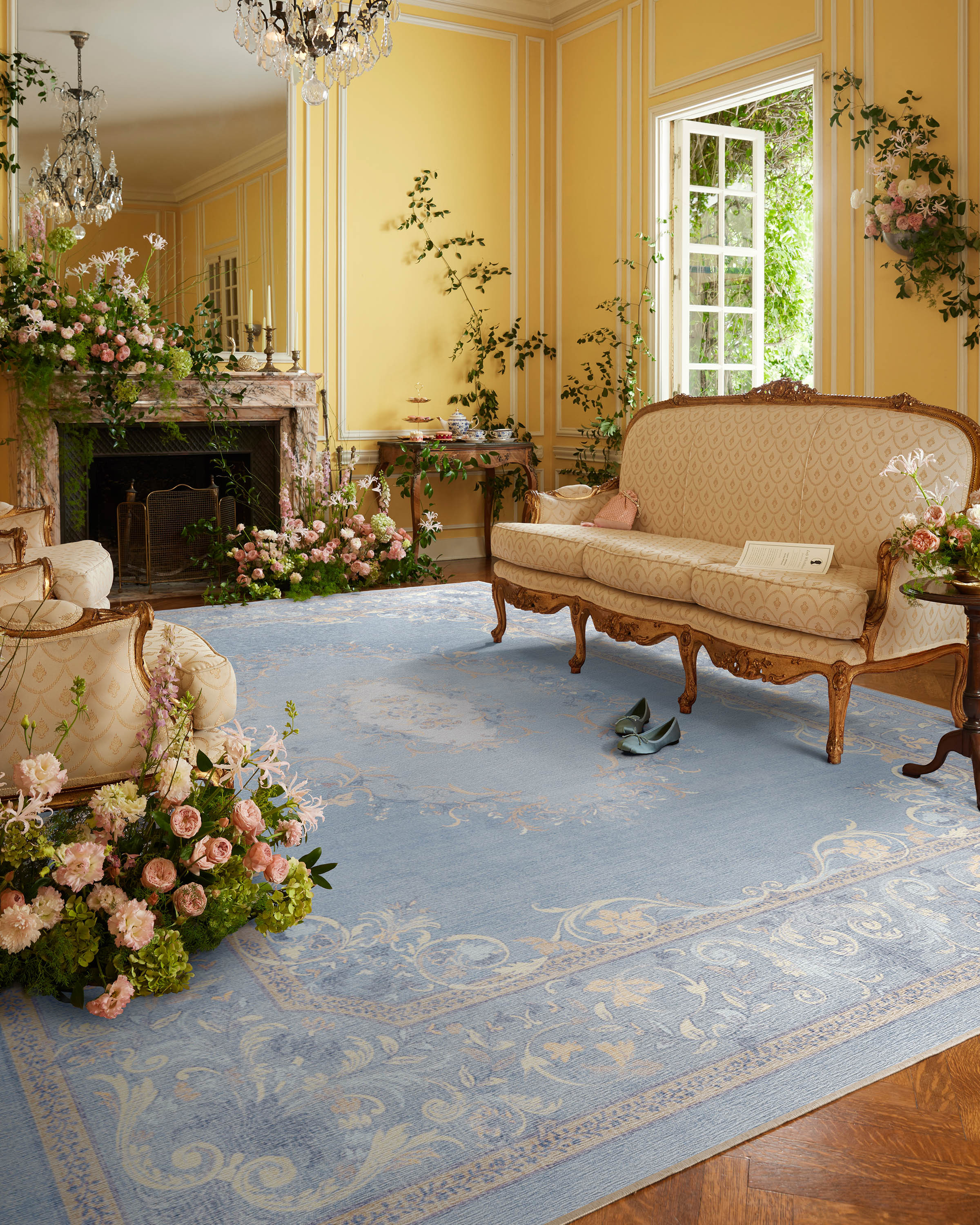 Bridgerton Lady Whistledown Soft Blue Rug | Ruggable | Ruggable