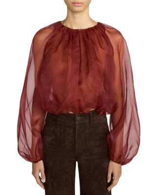 Frame The Sheer Silk Balloon Blouse | Bloomingdale's (US)