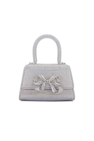 self-portrait Bow Micro Bag in Silver from Revolve.com | Revolve Clothing (Global)