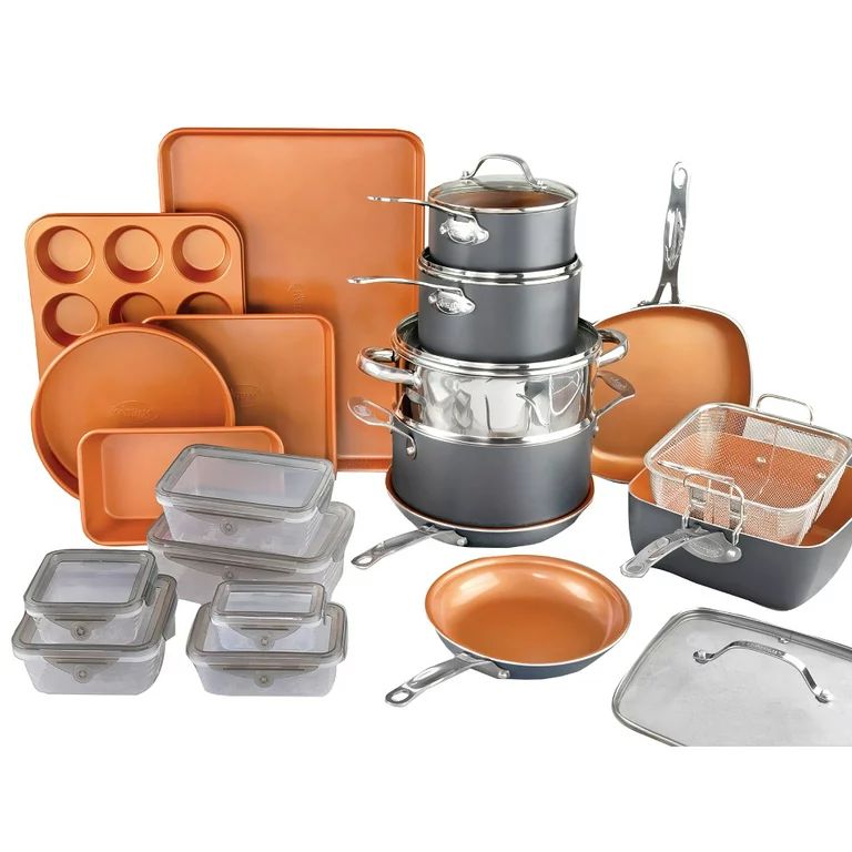 Gotham Steel 32 Piece Cookware Set, Bakeware and Food Storage Set, Nonstick Pots and Pans | Walmart (US)