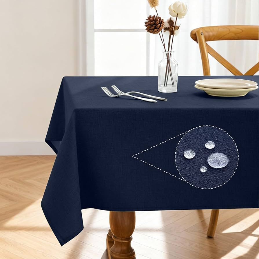 Pureegg Rectangle Linen Tablecloth Waterproof & Stain Resistant, Wrinkle-Free Table Cloth Adds El... | Amazon (US)