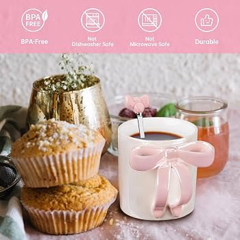 NiHome 12OZ Bow Handle Ceramic Coffee Mug for Home, Office, Travel, Electroplated Finish with Shi... | Amazon (US)