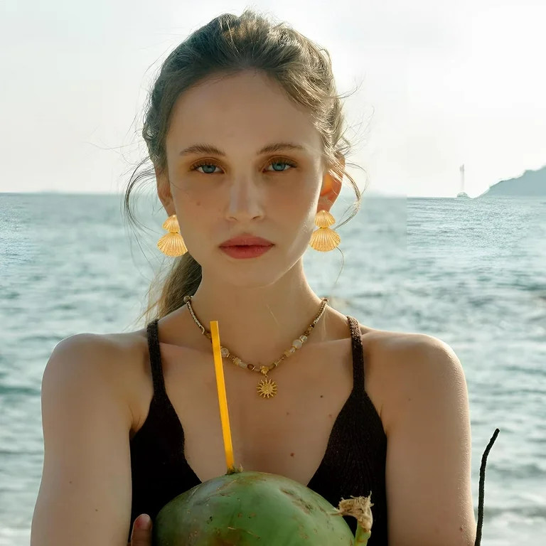 Gold Seashell Dangle Earrings for Women Shell Drop Dangle Earrings Beach Earrings Summer Ocean Je... | Walmart (US)