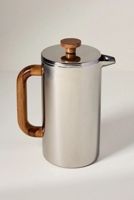 Oggi Stainless Steel & Wood French Press | Anthropologie (US)