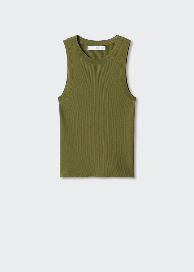 Knitted top with wide straps -  Women | Mango USA | MANGO (US)