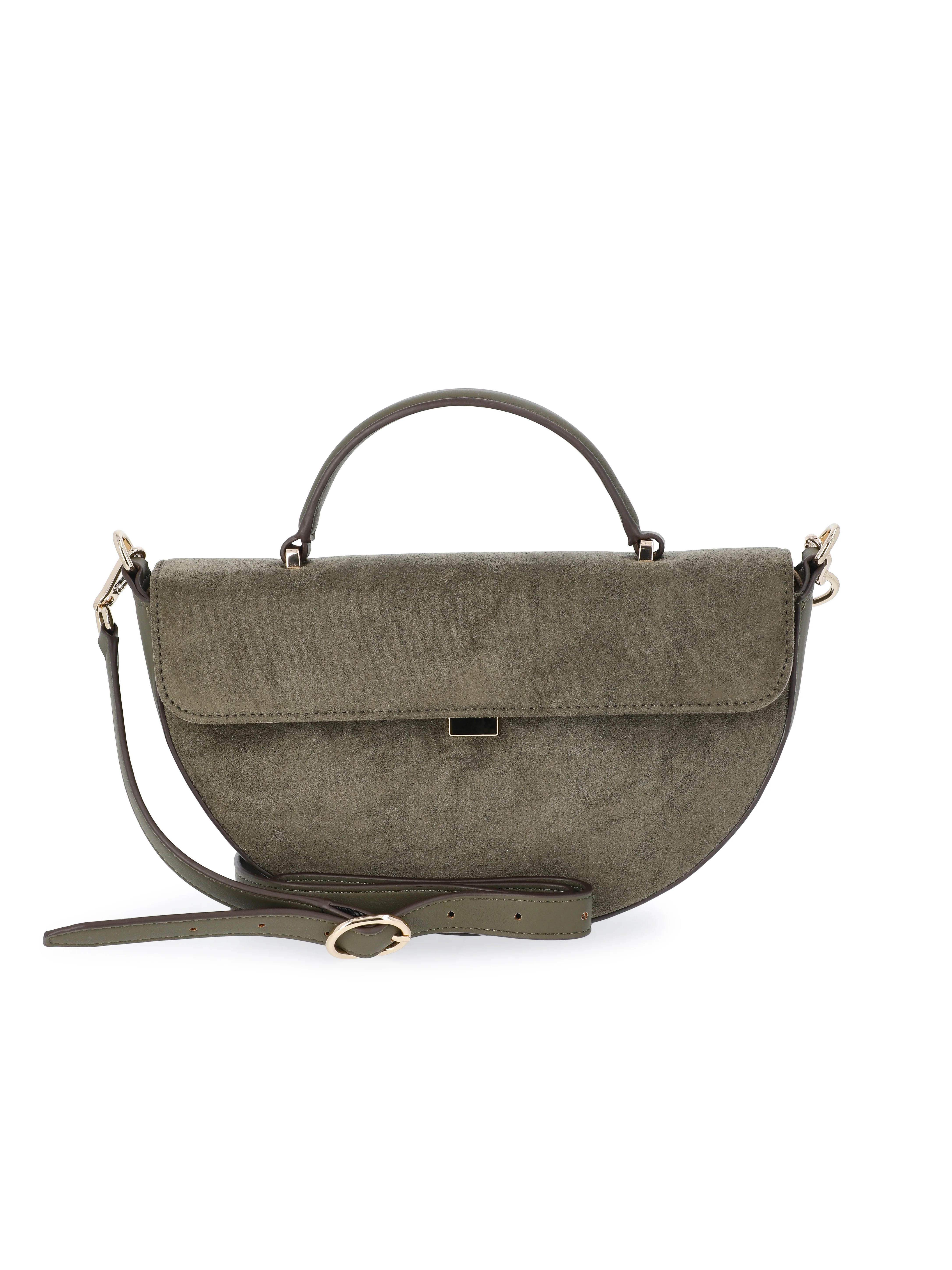 Scoop Women's Faux Suede Half Moon Satchel Bag, Olive | Walmart (US)