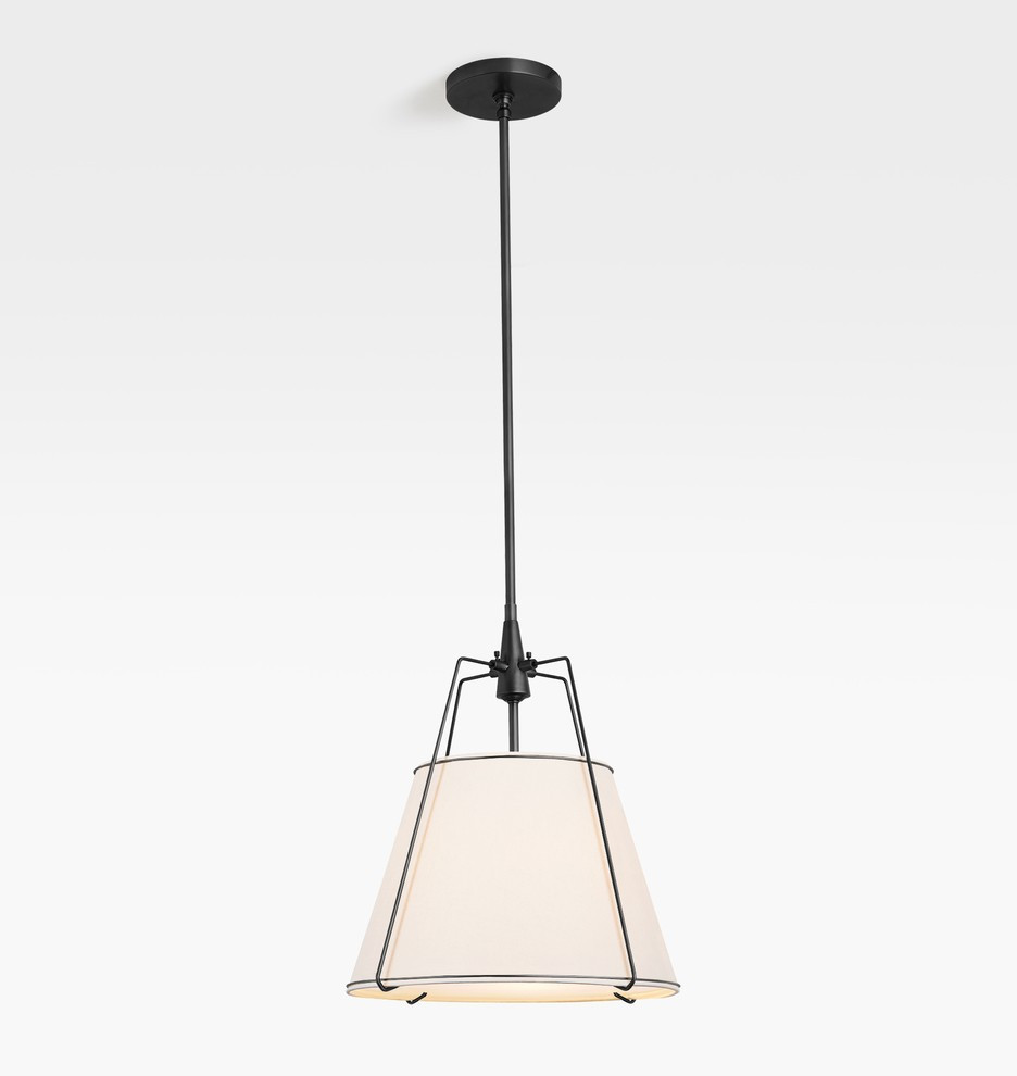 Conical 16" Oil-Rubbed Bronze Pendant with White Shade
 | Rejuvenation | Rejuvenation