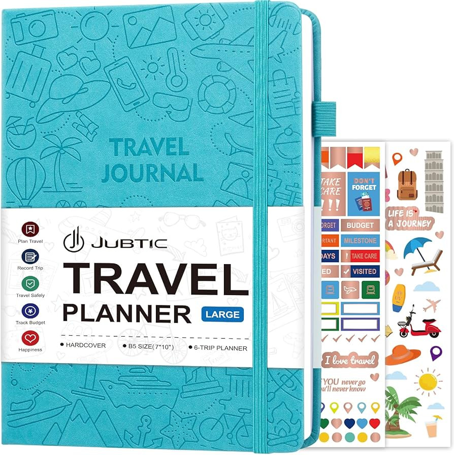 JUBTIC Travel Journal, Vacation Planner with Packing List, Large Size Trip Planner (7*10”), Adv... | Amazon (US)