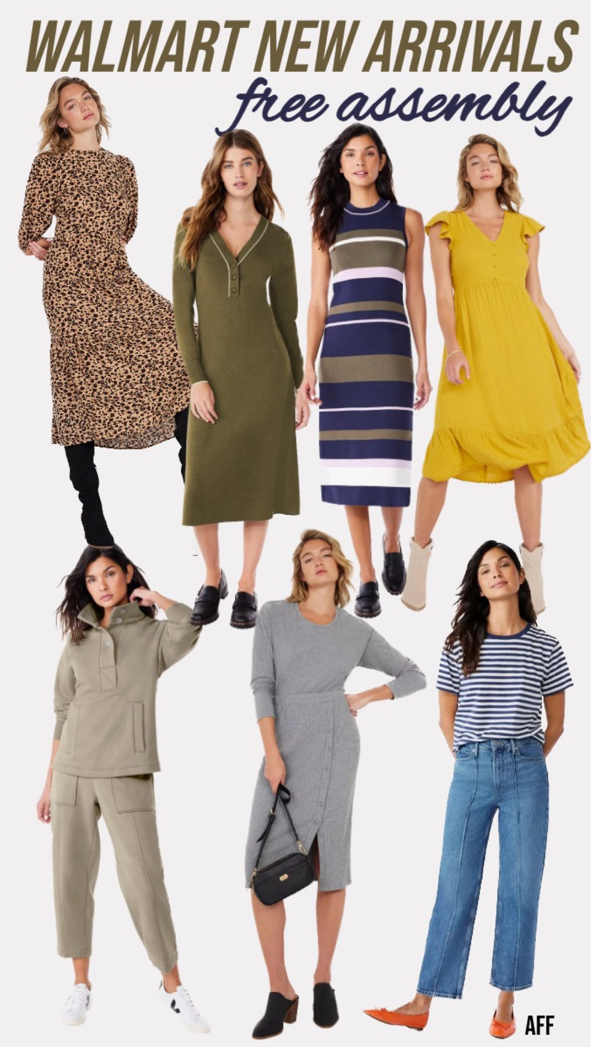 Whether you’re heading to work, school, or date night, these new Free Assembly looks have you covered! Walmart fall fashion is so cute this year, and most of these are under $30! ……………….. matchign set, matching sweatsuit, pullover, lululemon dupe, vuori dupe, lululemon doop, vuori doop, sweater set, sweater skirt, boxy tee, striped tee, pinstripe jeans, pin tuck jeans, loose jeans, jeans under $50, jeans under $20, dress under $50, dress under $30, dress under $20, long sleeve dress, sweater dress, fitted dress, sleeveless dress, fall dress, work dress, workwear, flutter sleeve dress, yellow dress, western booties, western boots, boots under $50, boots under $30, ribbed sweater, ribbed sweater skirt, ribbed set, mules, heeled mules, leopard dress, fit and flare dress, olive dress, fall trends, fall look, fall sweater dress, wedding guest dress, work outfit, work look, teacher look, teacher dress, plus size matching set, plus size dress, plus size sweater, plus size jeans, anthropologie dupe, anthrpologie doop, free people doop, free people dupe, revolve dupe, revolve doop, plus size tee, free assembly at walmart, walmart new arrivals, walmart finds, walmart fall finds, walmart fall fashion, striped dress, button down dress, ruffle dress, tiered dress, v neck dress, dress under $40, over 50 looks, over 40 look, game day dress, game day outfit casual outfit, date night outfit, date night look, midsize fashion, get the look for less

#LTKover40 #LTKworkwear #LTKBacktoSchool