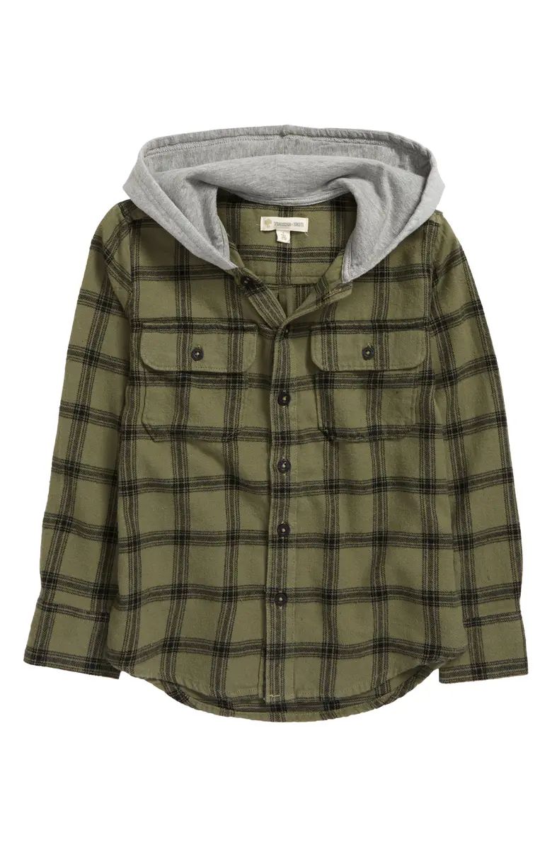 Kids' Hooded Button-Up Shirt | Nordstrom