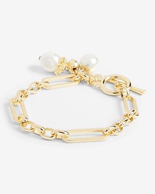 Pearl Charm Toggle Bracelet | Express