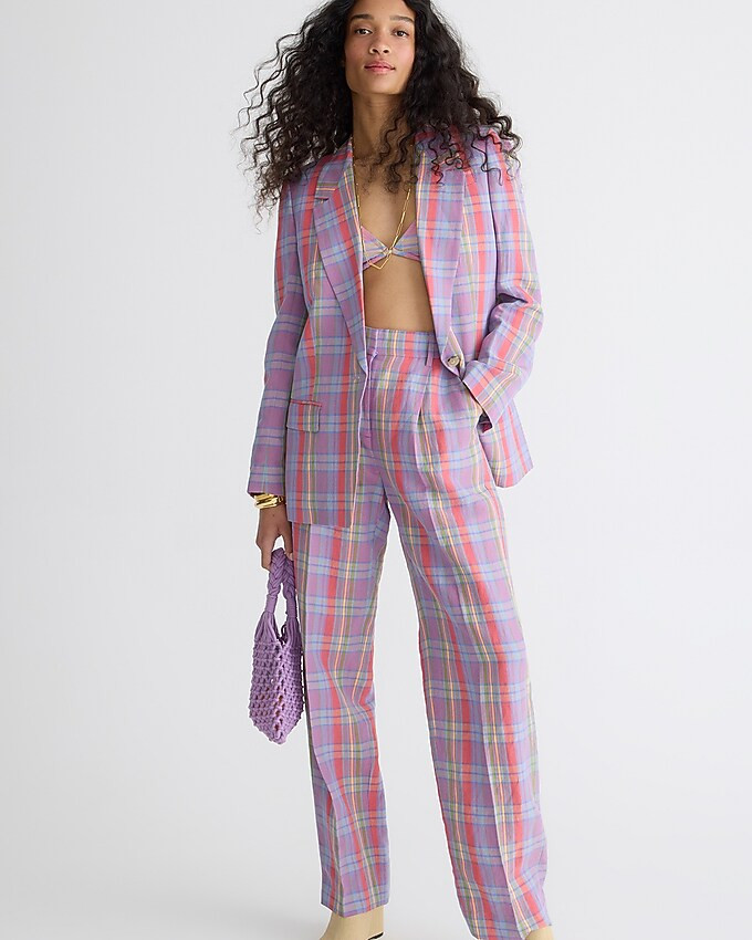 Collection essential Italian viscose-blend pant in sunset plaid | J. Crew US
