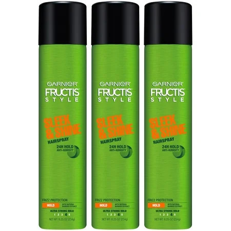 Garnier Fructis Style Sleek And Shine Anti-Humidity Hairspray Ultra Strong Hold Frizz Protection 8.25 Oz 3 Count (Packaging May Vary) | Walmart (US)