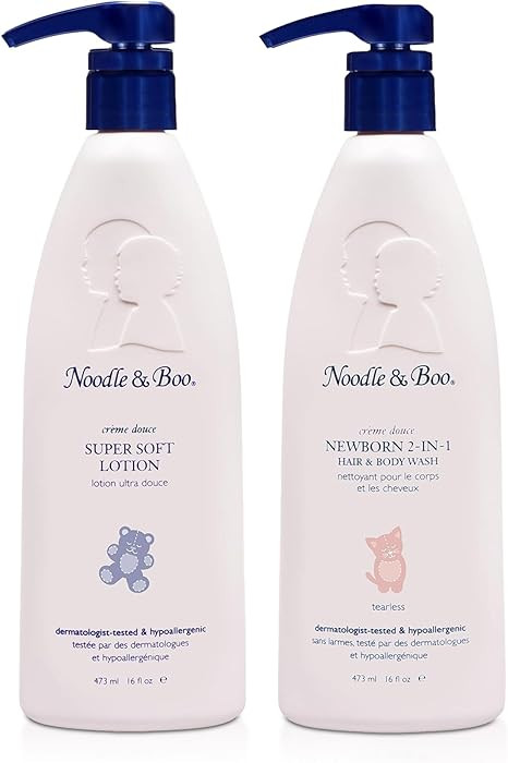 Noodle & Boo Newborn Essentials Bundle: 2-in-1 Hair & Body Baby Wash 16 fl oz + Daily Moisturizer... | Amazon (US)