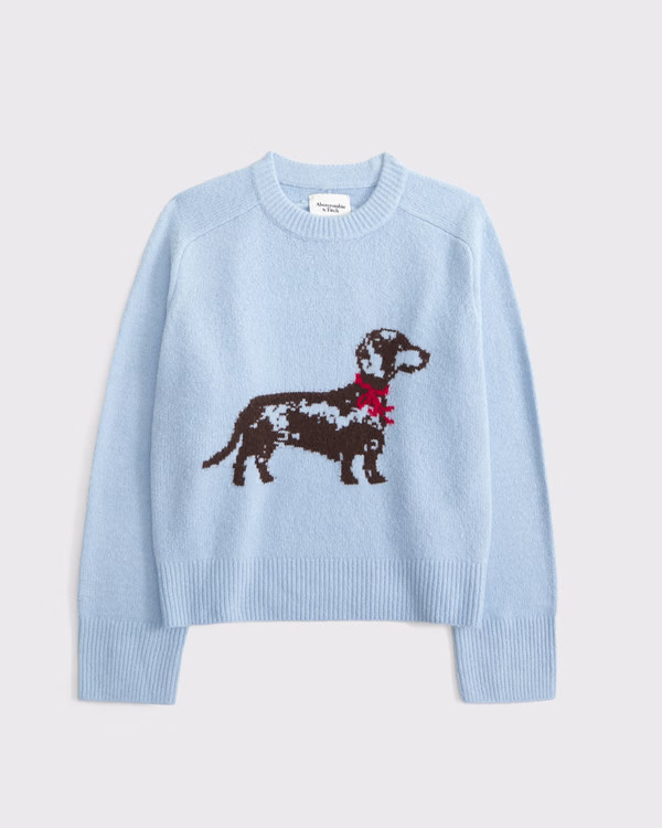 Women's The A&F Madeline Dog Crew Sweater | Women's Home for the Holidays | Abercrombie.com | Abercrombie & Fitch (US)