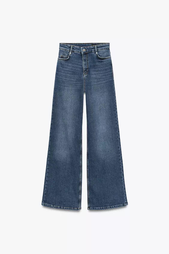 ZW COLLECTION HIGH-WAIST WIDE-LEG JEANS | Zara UK