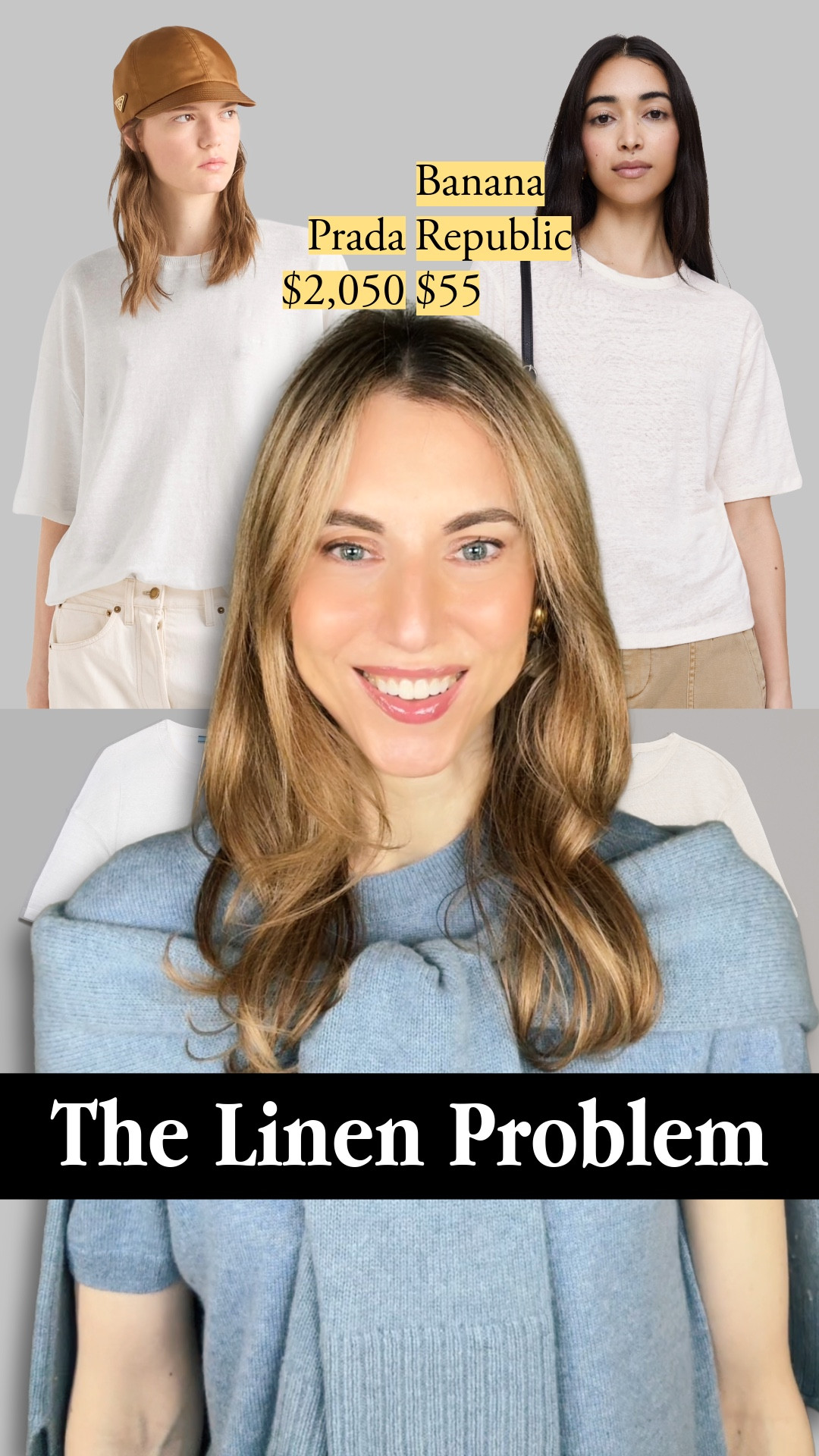 Linen jersey has almost no elasticity: seams stay stretched, collars lose shape, and no price point fully solves it. My picks use cotton-silk, merino, and cashmere instead: all the fluid drape of the elevated tee look, without fighting the fiber. If you’re eyeing a linen tee, I recommend the Banana Republic style that schools Prada. Quiet luxury, J.Crew, Banana Republic, t-shirt, luxe tee, short sleeve tee, long sleeves, merino wool, cotton silk, COS

#LTKootd
