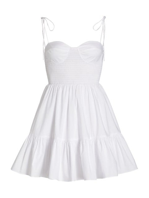 Landry Smocked Bustier Minidress | Saks Fifth Avenue