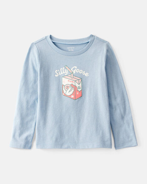 Toddler Girl Silly Goose Long-Sleeve Graphic Tee - Blue | Carter's Inc
