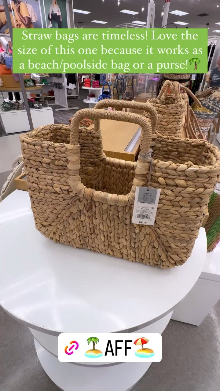Straw handbags are so timeless and versatile! This one is under $50 and can be used as a beach tote, poolside purse, or dinner bag! I love the square handle and size! Target finds, target purse, target new arrivals, target accessories, straw bag, straw purse, spring break find, vacation purse, vacation accessories, spring break trip, rattan bag, satchel, Anthropologie dupe, YSL dupe, straw satchel, straw clutch, rattan clutch 

#LTKSeasonal #LTKtravel #LTKitbag