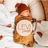 Newborn Name Announcement | Baby Wooden Disc Milestone Pregnancy Plaque | Etsy (US)