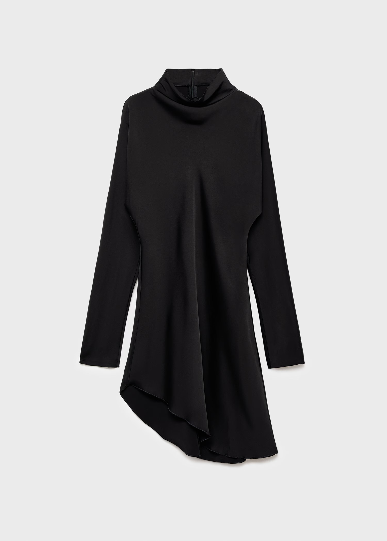 Asymmetrical satin-finish dress with asymmetrical hem - Women | MANGO USA | Mango (US/MX/AU)