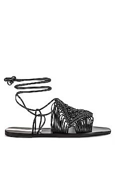 Kaanas Cassandra Huarache Style Ankle Wrap Sandal in Black from Revolve.com | Revolve Clothing (Global)