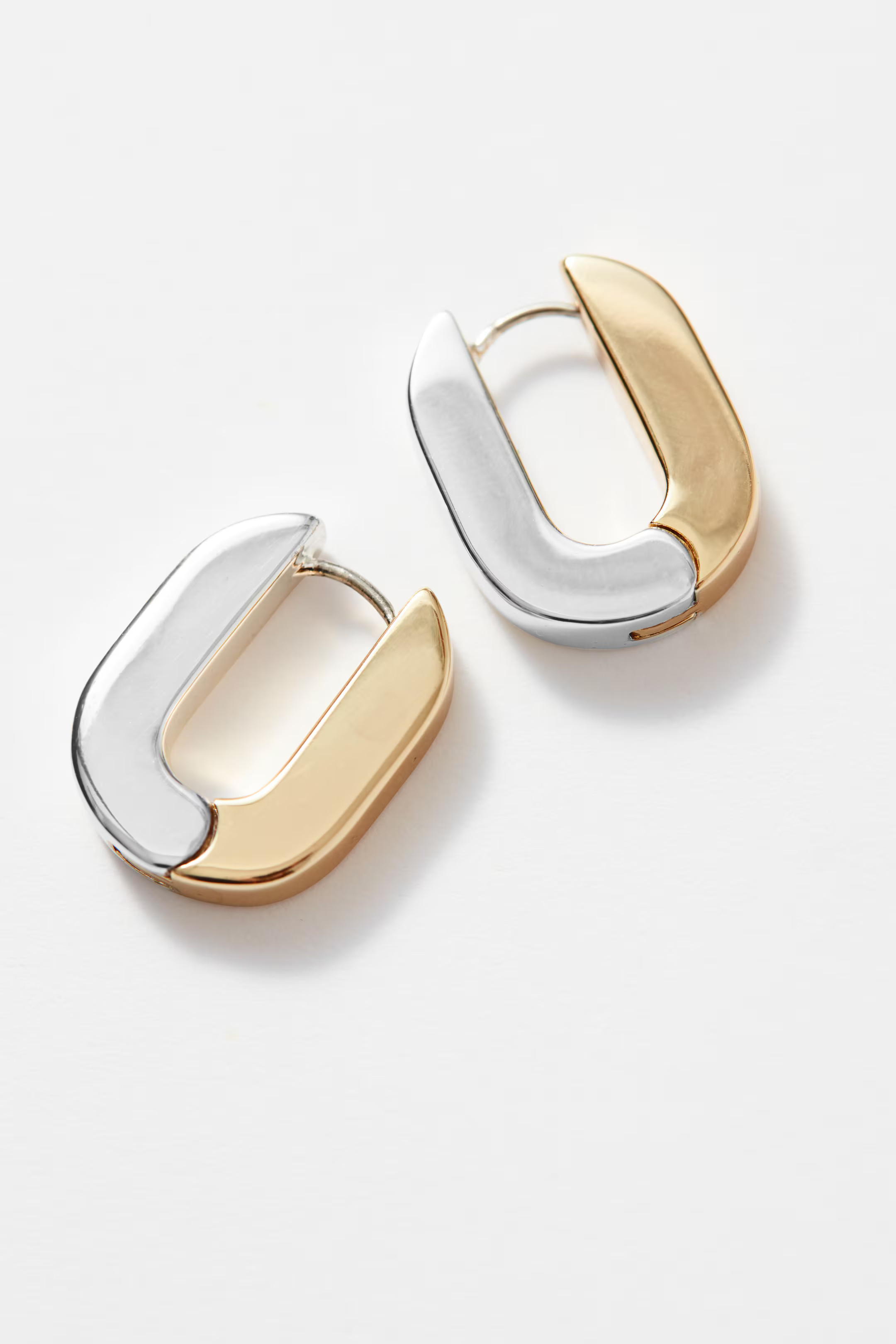 Two-Toned Angular Hoop Earrings | H&M (UK, MY, IN, SG, PH, TW, HK)