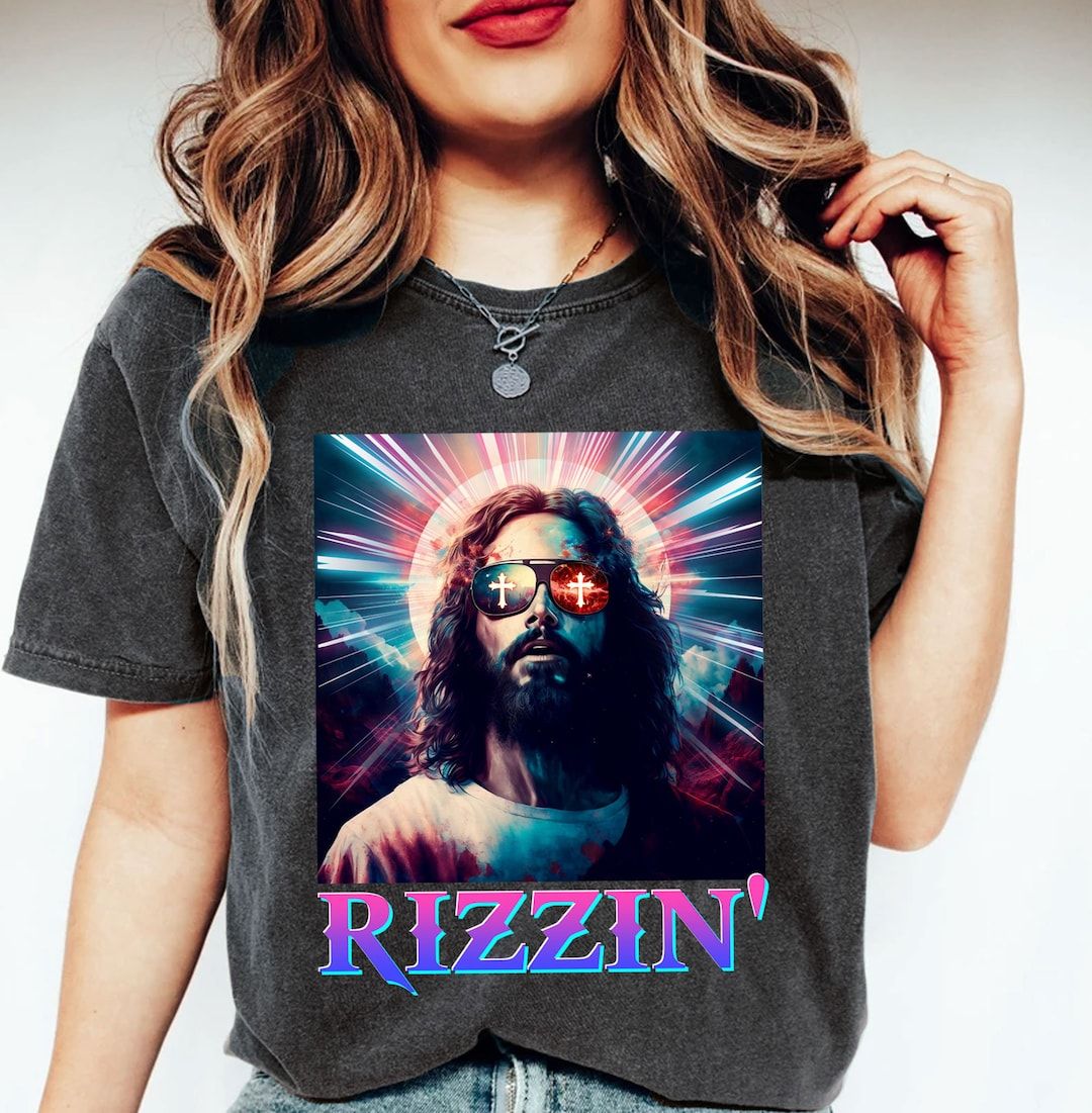 Rizzin' Shirt, Funny Jesus Shirt, Humor Easter Shirt, Christian Easter Shirt, Easter Gift, Funny ... | Etsy (US)