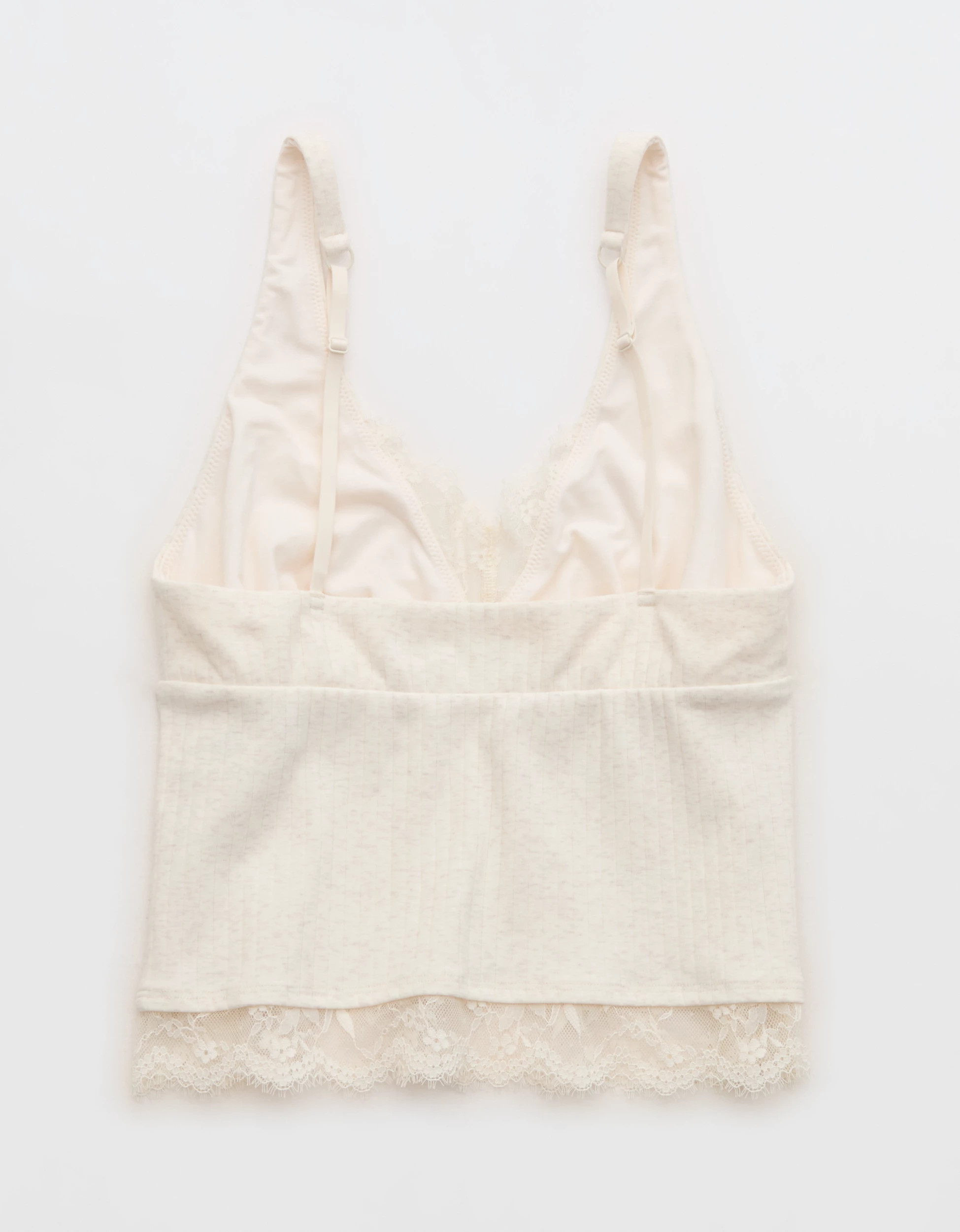 Superchill Cotton Rib Lace Tank Top | Aerie