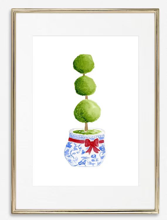 Instant Download Art  Christmas Topiary Ginger Jar Print  | Etsy | Etsy (US)