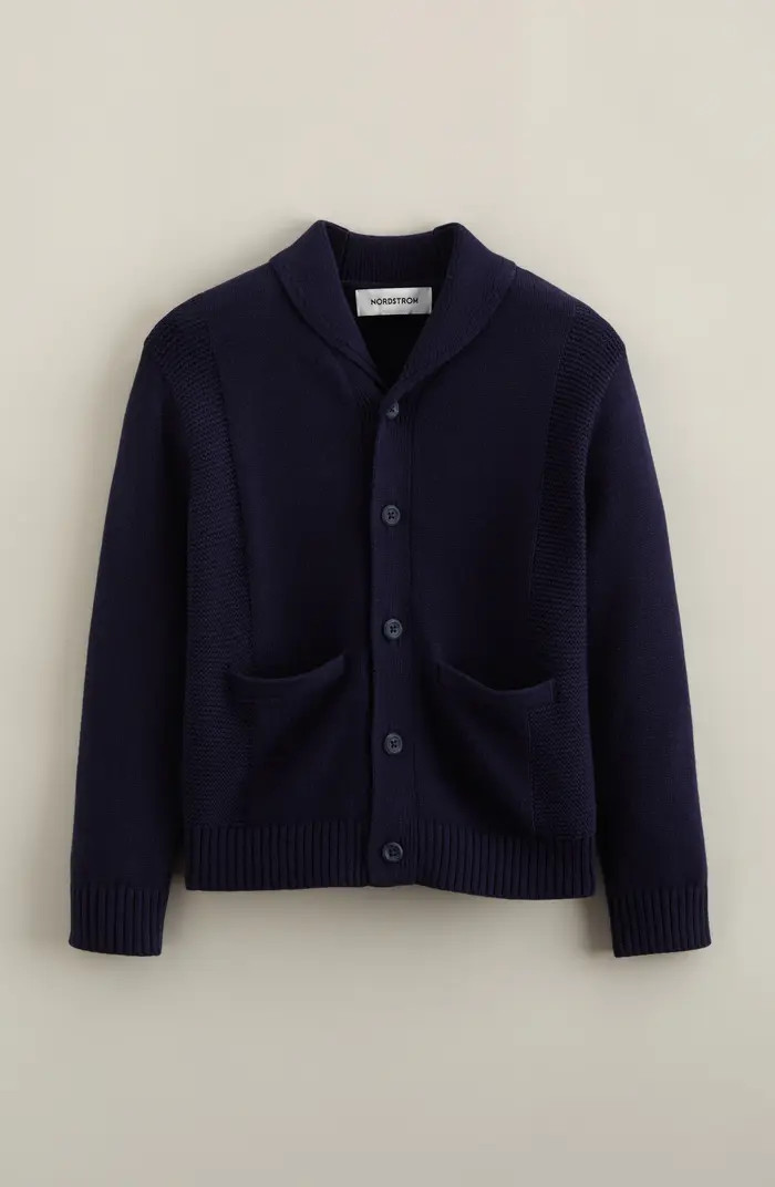 Kids' Cotton Shawl Collar Cardigan | Nordstrom