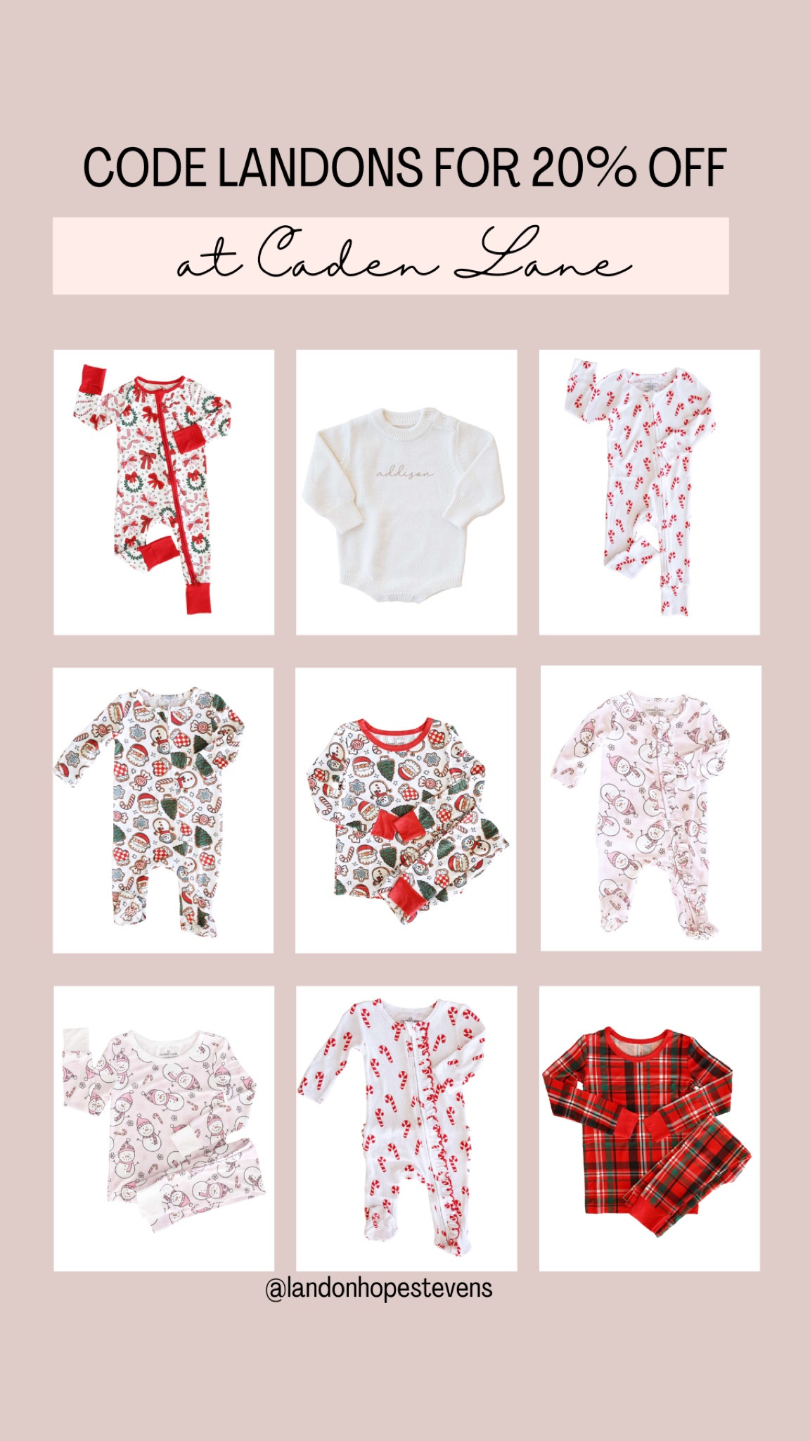 
Caden Lane Sale Post
🎁 Holiday Baby Finds at 20% Off!
Shop the cutest baby holiday pajamas and gifts at Caden Lane with code LANDONS 🎅✨ Perfect for gifting or creating those adorable family photo moments! #BlackFridayDeals #CadenLane #BabyStyle #HolidayPajamas #LTKBabyStyle

#LTKBaby #LTKHoliday #LTKCyberWeek
