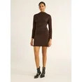Scoop Women’s Ruched Knit Mini Dress, Sizes XS-XXL - Walmart.com | Walmart (US)