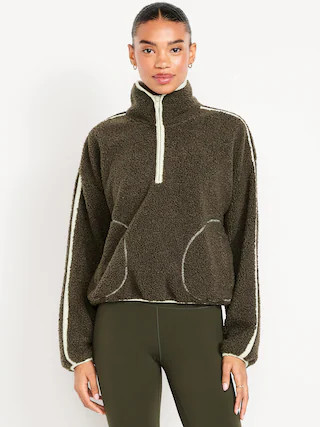 Loose Sherpa Quarter-Zip Pullover | Old Navy (US)